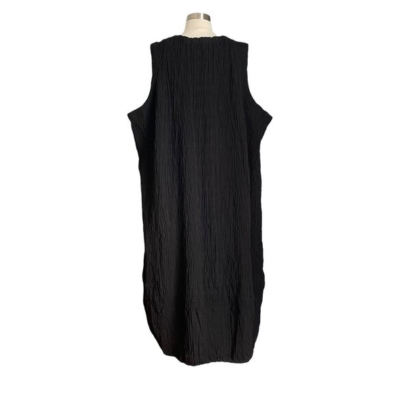 Prisa Lagenlook Artsy Balloon Textured Maxi Dress Oversized Black - Picture 3 of 7
